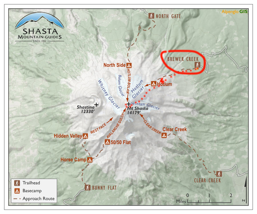 Shasta - Brewer creek trail map