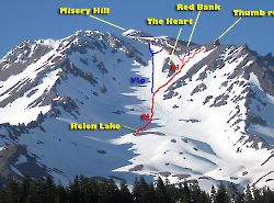 Mount Shasta - Avalanche Gulch Map